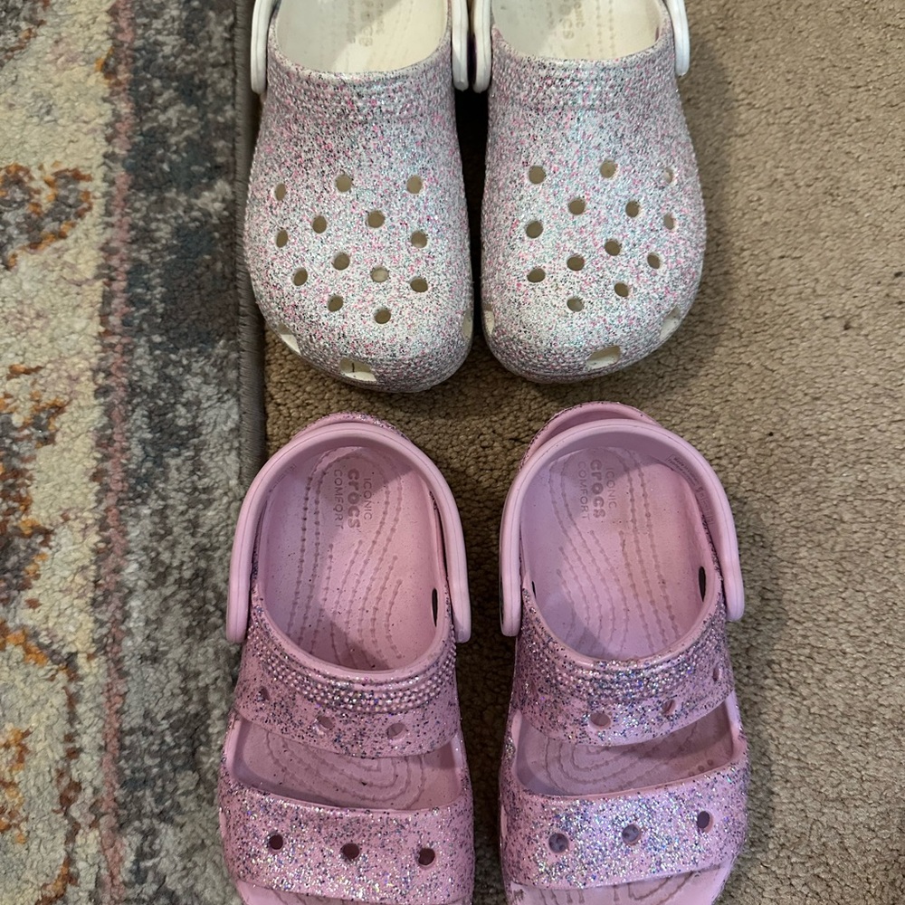Glitter CROCS 2 pairs